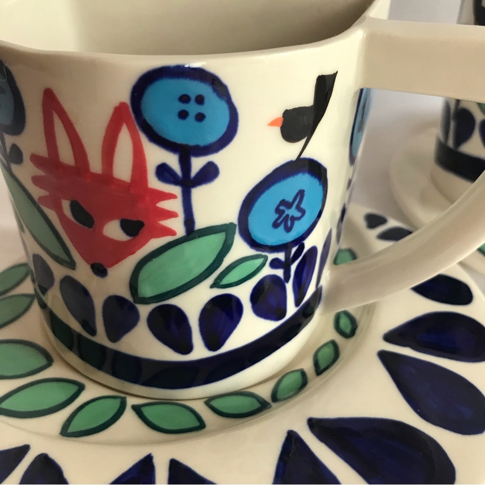 Tea Cups & Saucers Pair OOAK Scandinavian DANSK-like MOTHER’S DAY GIFT QUALITY